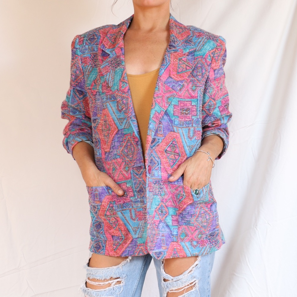 90s Aztec print blazer